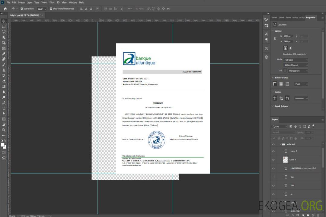 Cameroun , La Banque Atlantique , référence template
